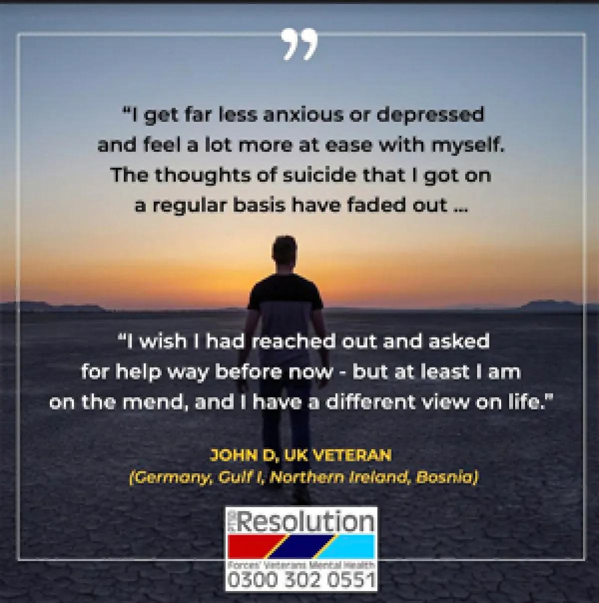 John D, UK Veteran (Germany, Gulf I, Northern Ireland, Bosnia),