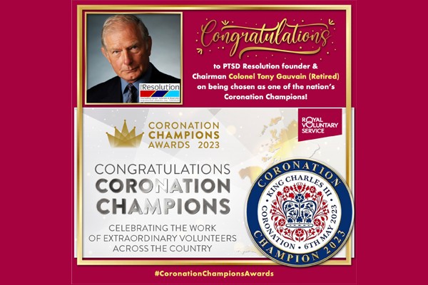 PTSD Resolution Founder Colonel Tony Gauvain Coronation Champion